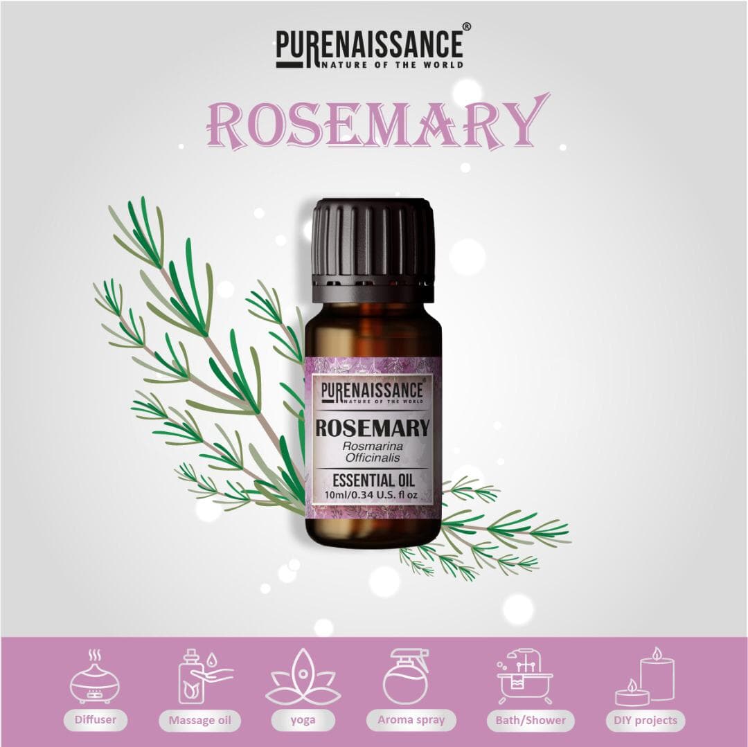 Pure Rosemary Essential Oil Purenaissance Therapeutic Grade for, Best for Aromatherapy and Diffuser /10 ml