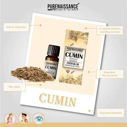 Pure Cumin Essential Oil Purenaissance Therapeutic Grade for, Best for Aromatherapy and Diffuser