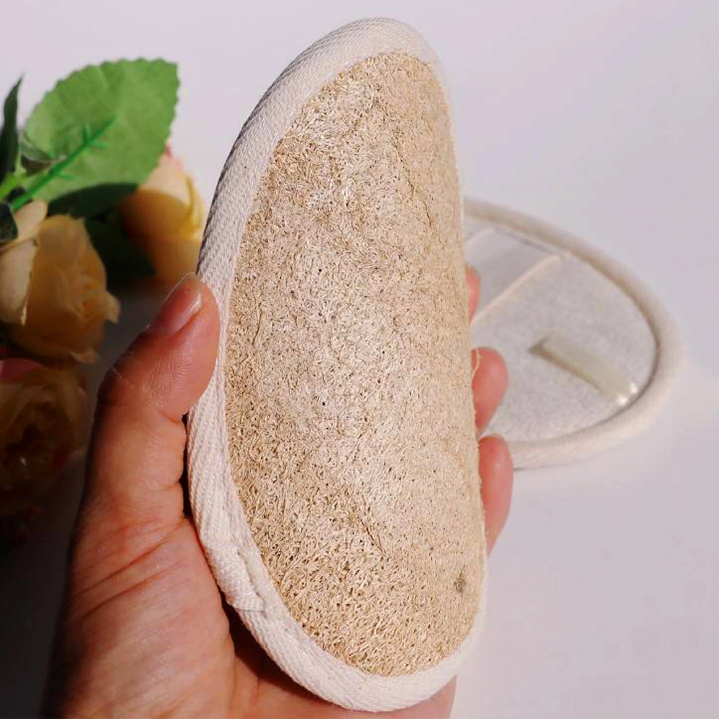 Bath luffa natural sponge body shower scrubber eco friendly brush compressed pad nature loofa