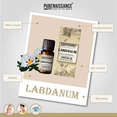 Pure Labdanum Essential Oil Purenaissance Therapeutic Grade for, Best for Aromatherapy and Diffuser/10 ml