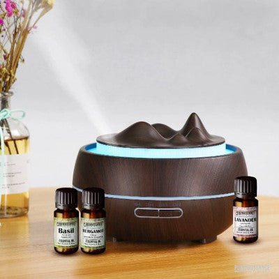 Aromatherapy essential oil Diffuser Purenaissance, Domestic-professional use, with three bottles of 10ml essential oils.