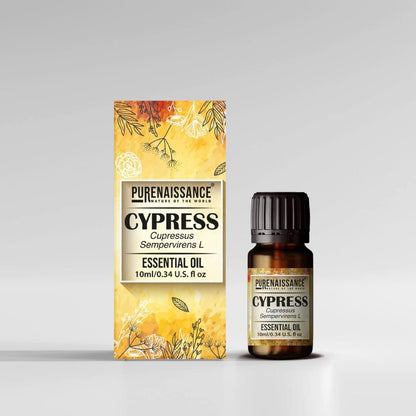 Pure Cypress Essential Oil Purenaissance Therapeutic Grade, Best for Aromatherapy and Diffuser/10 ml
