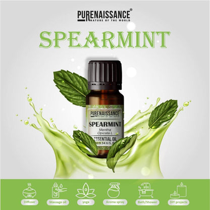 Pure Spearmint Essential Oil Purenaissance Therapeutic Grade for, Best for Aromatherapy and Diffuser/10ml