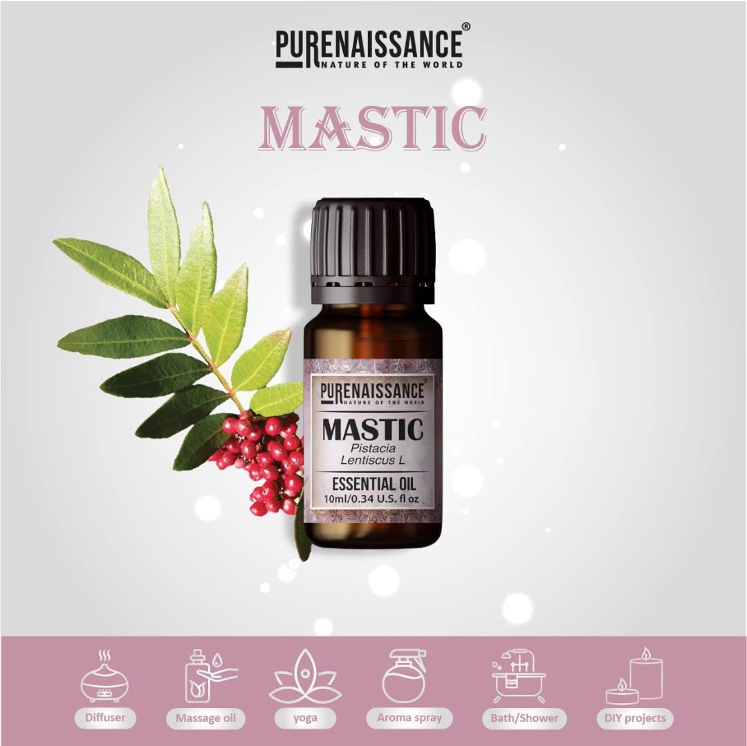 Pure Mastic Pistachio Essential Oil Purenaissance Therapeutic Grade, Best for Aromatherapy and Diffuser/10 ml