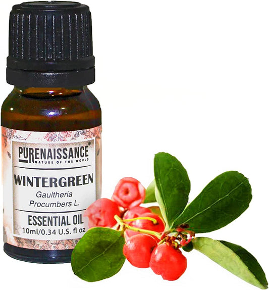 Pure Wintergreen Essential Oil Purenaissance Therapeutic Grade, Best for Aromatherapy and Diffuser/10 ml