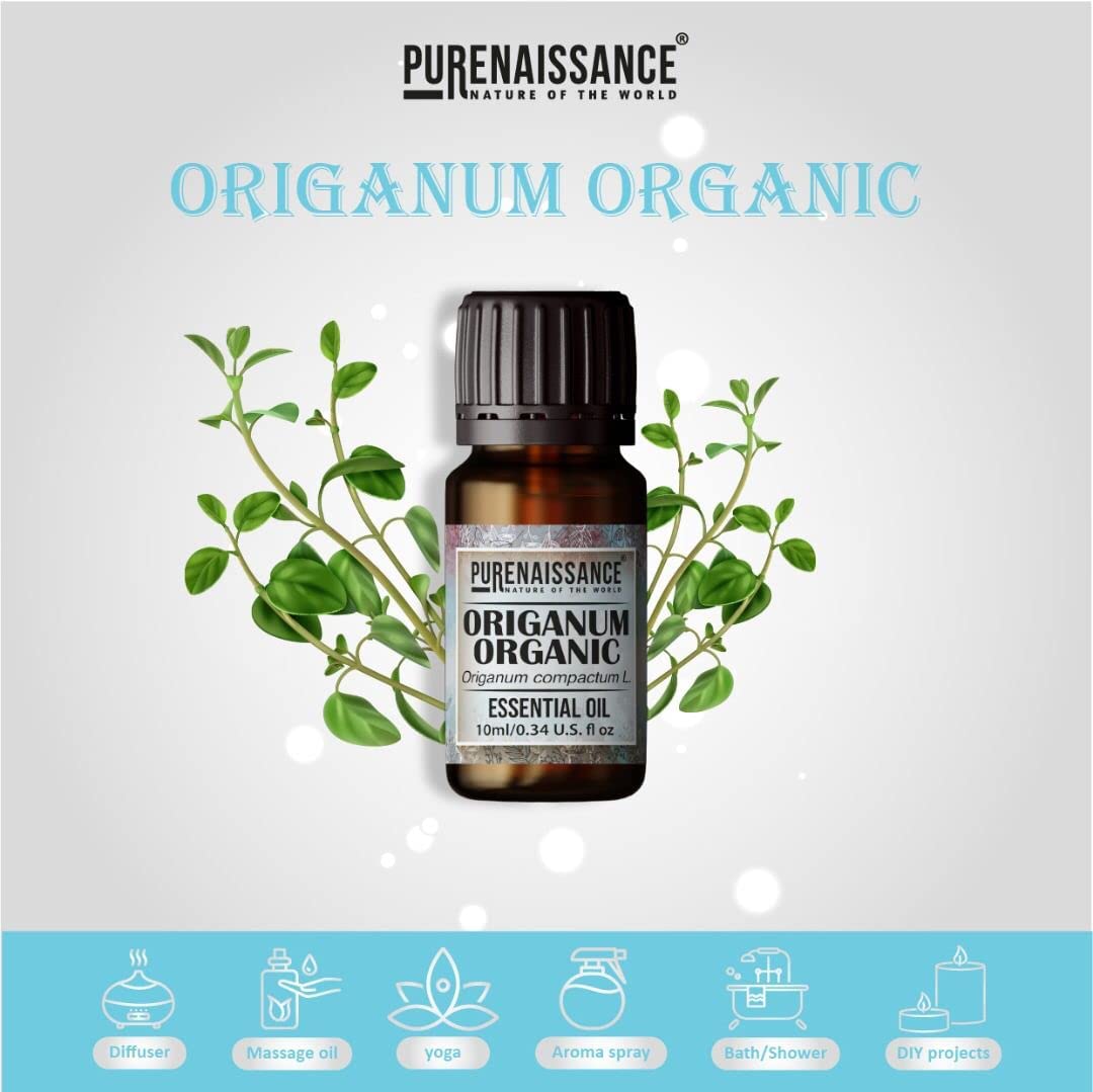 Pure Oregano Essential Oil Purenaissance Therapeutic Grade, Best for Aromatherapy and Diffuser/10ml