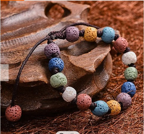 Braided Bracelet Lava Volcanic Stone Diffuser Bracelet Rock Bracelet
