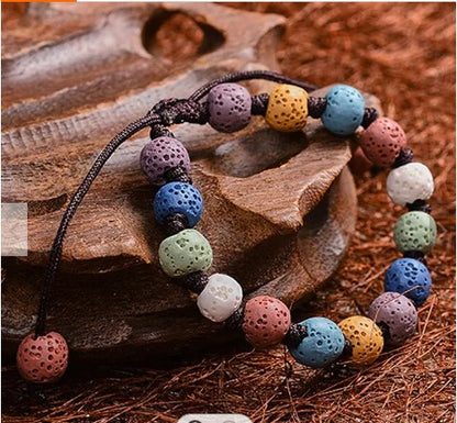 Braided Bracelet Lava Volcanic Stone Diffuser Bracelet Rock Bracelet